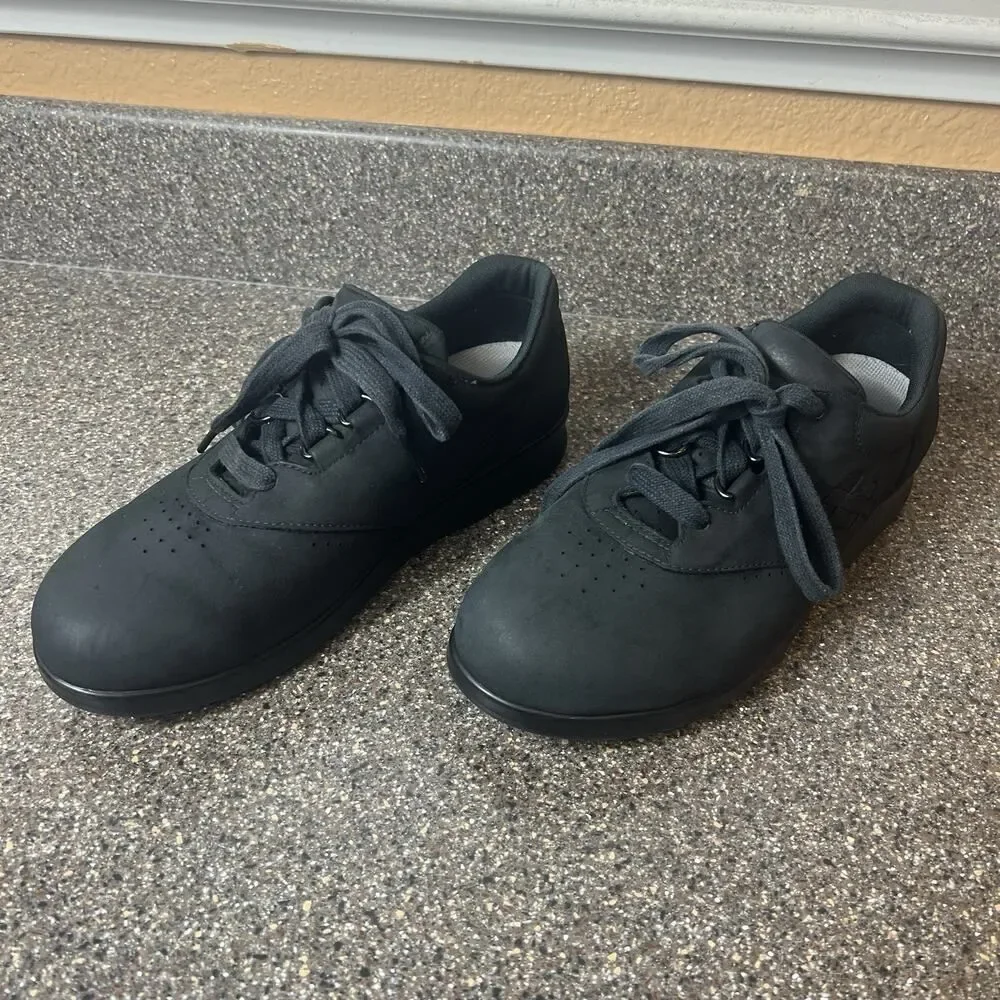 SAS Tripad Comfort Free Time Shoes Black Nubuck Lace Up Low Top Womens Size 8.5W